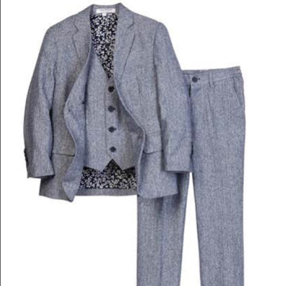 Isaac Mizrahi Texture Linen 3 piece suit for Boys